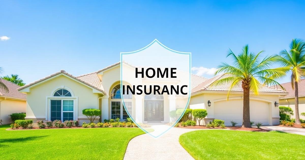 Florida home with a protective shield overlay — 2026 home insurance update for Tampa Bay buyers.