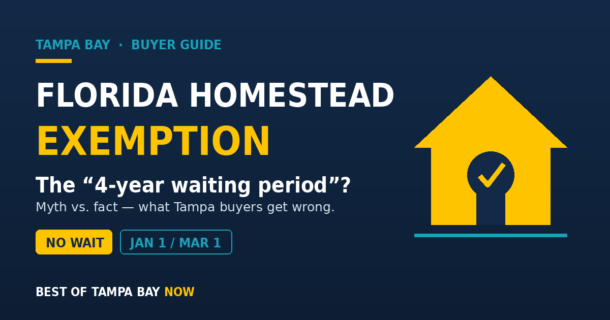 Florida homestead exemption — is there really a waiting period? Best of Tampa Bay Now.