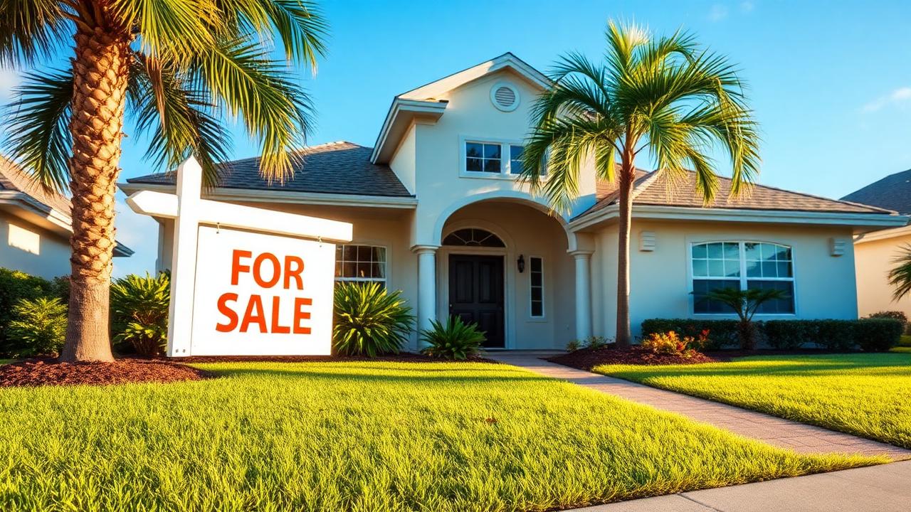 Tampa Bay home with a For Sale sign in the front yard — selling in a balanced market.